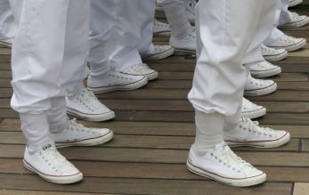 Snazzy kicks on these cadets. Photo credit: Seattle Times